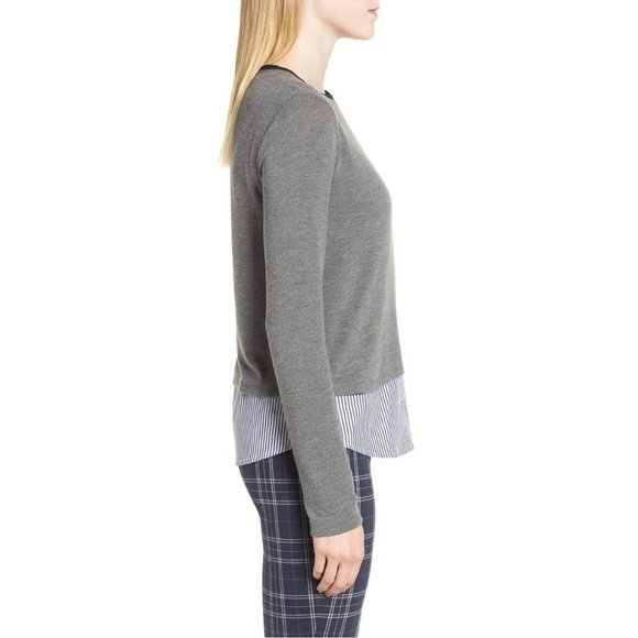 Bailey 44 Womens Manchester Gray Crew Neck Sweater Shirttail Hem size Large - Picture 3 of 16